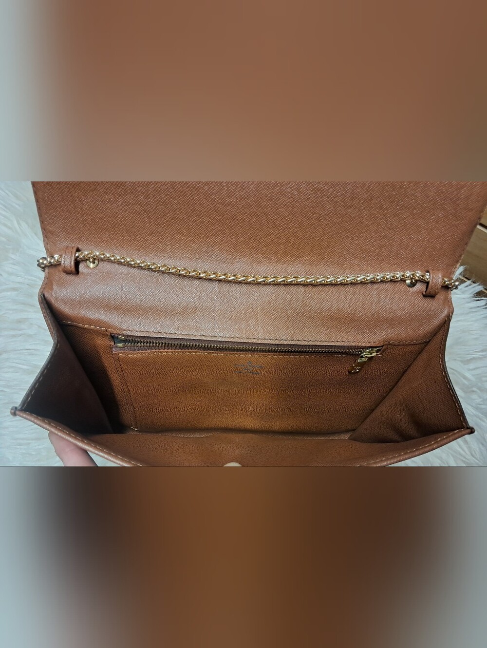 Vintage Louis Vuitton Monogram Bordeaux Flap Bag / Crossbody Clutch - Picture 7 of 9